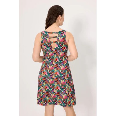 Vestido corto tirantes recto estampado