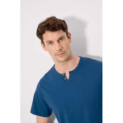 Camiseta manga corta básica cuello panadero