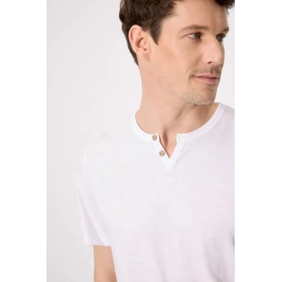 Camiseta manga corta básica cuello panadero