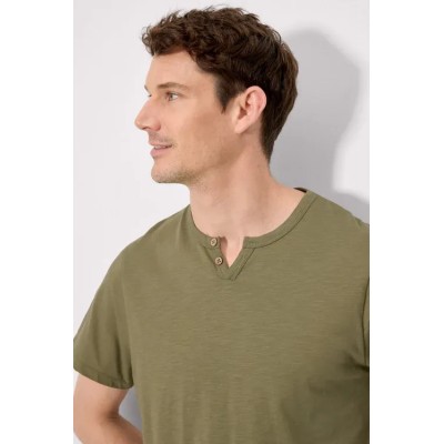 Camiseta manga corta básica cuello panadero