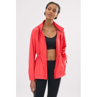 Chaqueta deportiva cortavientos con capucha y bolsillos