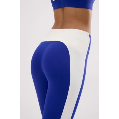 Leggings deportivos largos efecto push-up con franja en contraste