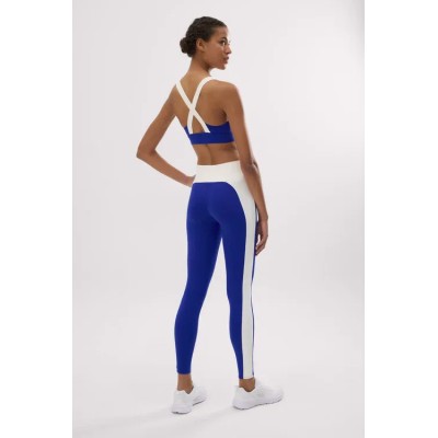 Leggings deportivos largos efecto push-up con franja en contraste