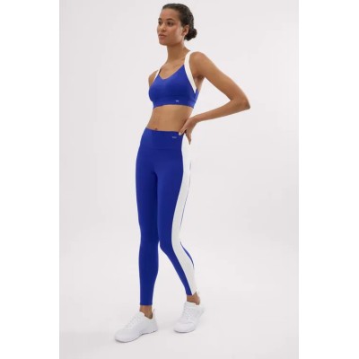 Leggings deportivos largos efecto push-up con franja en contraste