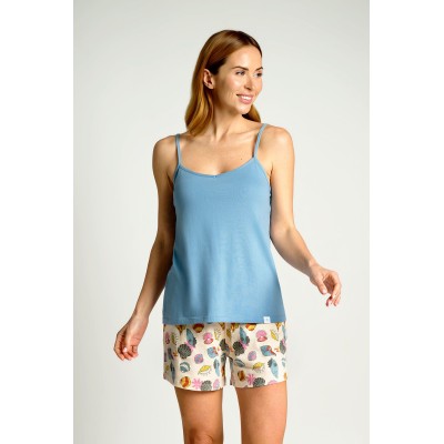 Pijama mujer tirantas mar y flores