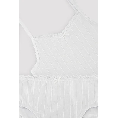 Conjunto infantil interior camiseta y braga blanco
