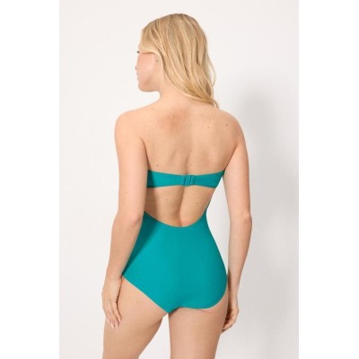 Bañador reductor bandeau con aro negro copa B