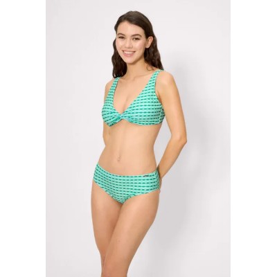 bikini triángulo estampado geométrico verde copa C