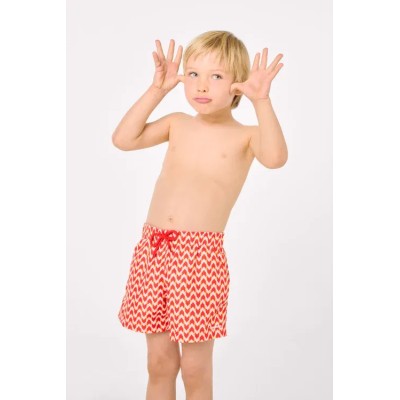 Bañador niño corto estampado étnico multicolor