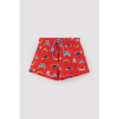 Bañador niño corto estampado cangrejos multicolor