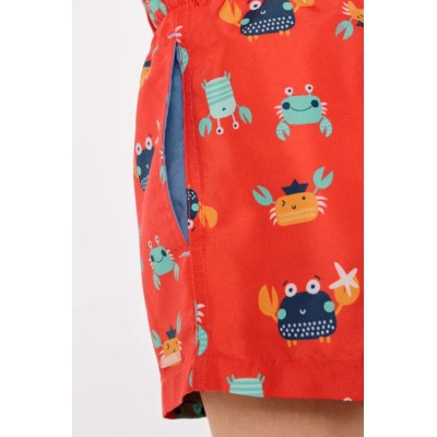 Bañador niño corto estampado cangrejos multicolor