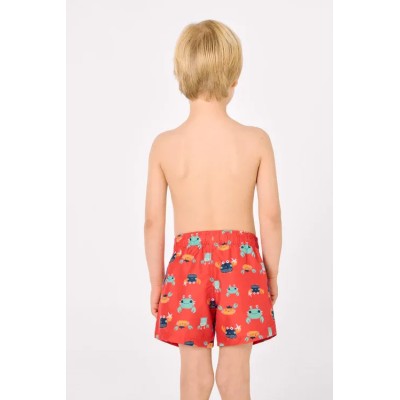 Bañador niño corto estampado cangrejos multicolor