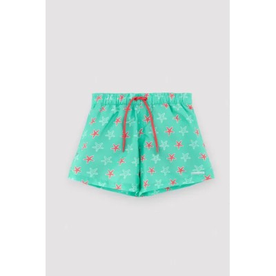 Bañdor niño corto estampado estrellas marinas turquesa