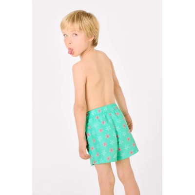 Bañdor niño corto estampado estrellas marinas turquesa