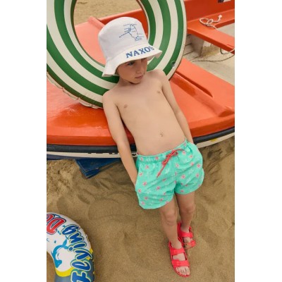 Bañdor niño corto estampado estrellas marinas turquesa