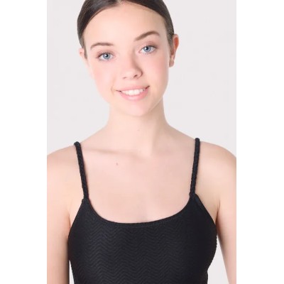 Bañador juvenil cut-out texturizado negro