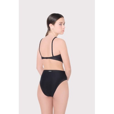 Bañador juvenil cut-out texturizado negro
