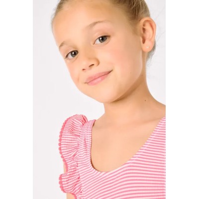 Bañador niña volates estampado rayas