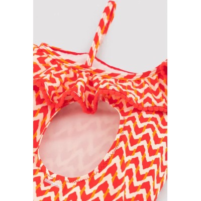 Bañador niña detalles volantes estampado étnico