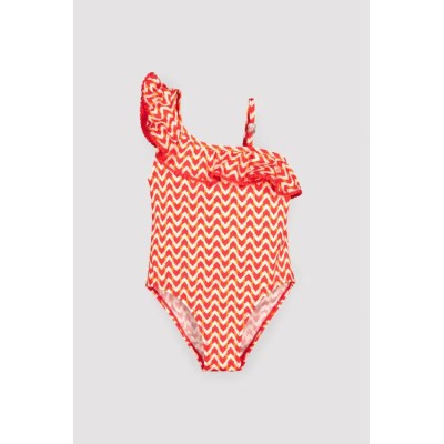 Bañador niña detalles volantes estampado étnico