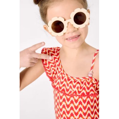 Bañador niña detalles volantes estampado étnico