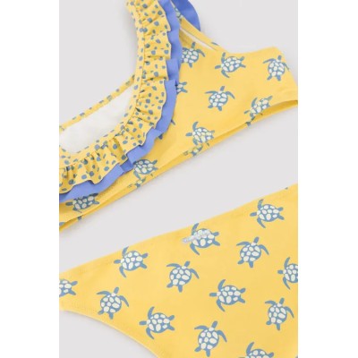 Bañador niña detalles volantes estampado étnico