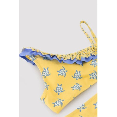 Bañador niña detalles volantes estampado étnico