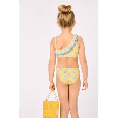 Bañador niña detalles volantes estampado étnico