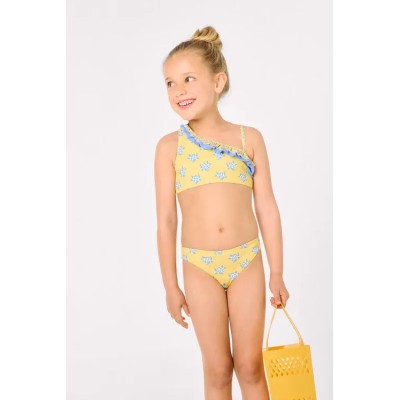Bañador niña detalles volantes estampado étnico