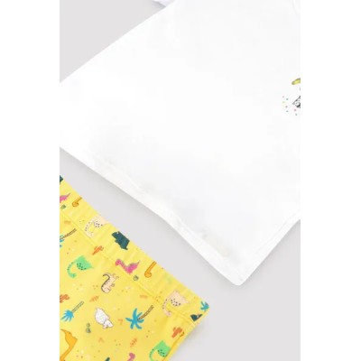 Conjunto camiseta y bañador bóxer bebé estampado dinosaurios