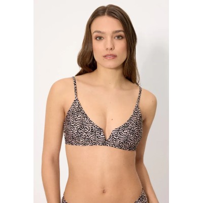 bikini triángulo estampado con brillo copa B