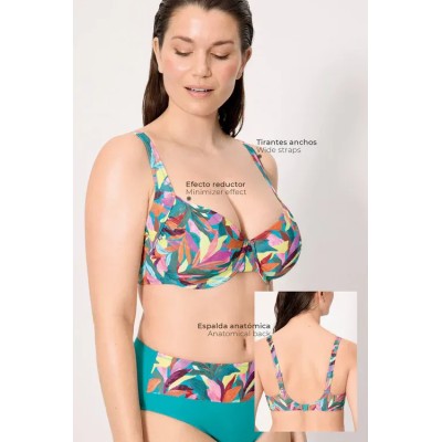 bikini reductor estampado hojas copas D