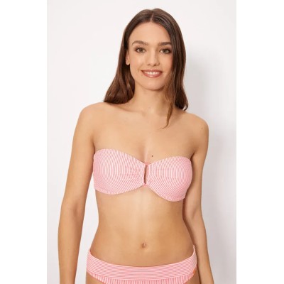 bikini bandeau bambula rosa
