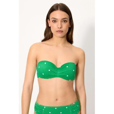 bikini reductor piqué lunares verde copa D