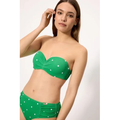 bikini reductor piqué lunares verde copa D