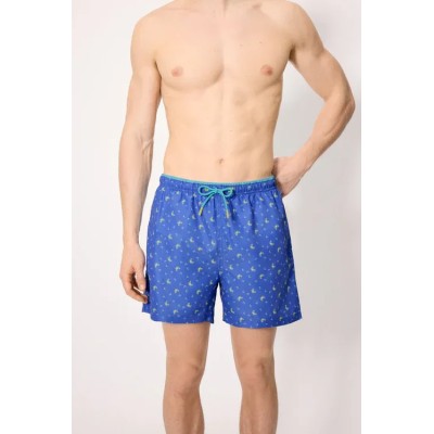 Bañador medio cangrejos azul