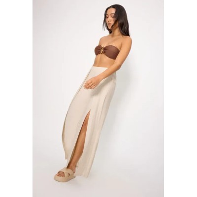 Pantalón largo con lino aberturas