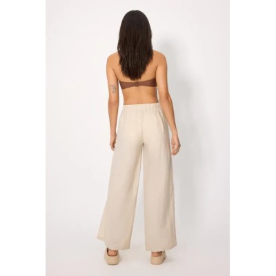 Pantalón largo con lino aberturas