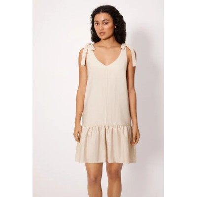 Vestido corto con lino