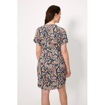 Vestido camisero manga corta estampado