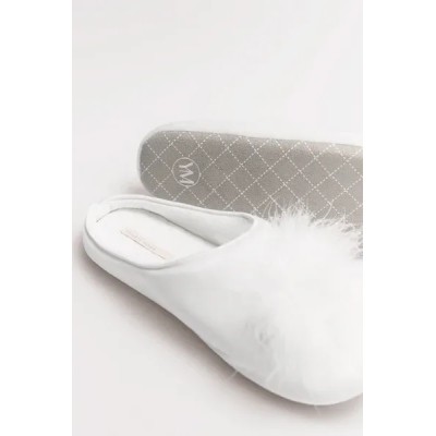 Zapatillas de casa plumas marabú blancas | Colección Novia