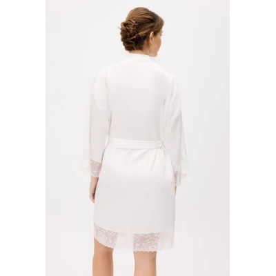 Bata de manga larga de satén blanco | Colección Novia