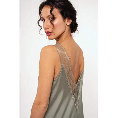 Camisón mujer midi satén verde | MUYDEMI