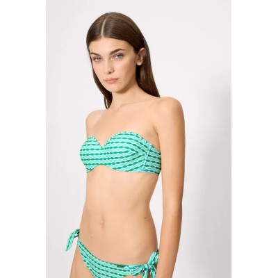 bikini bandeau estampado