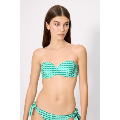 bikini bandeau estampado