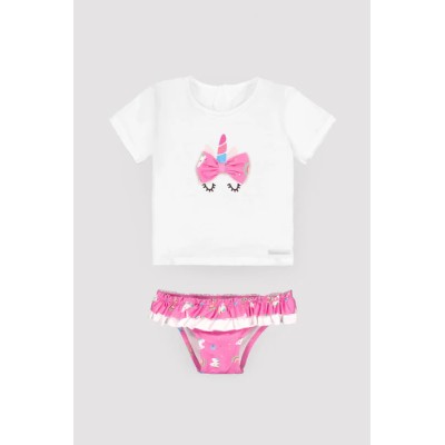 Conjunto camiseta y culetín bebé estampado unicornios