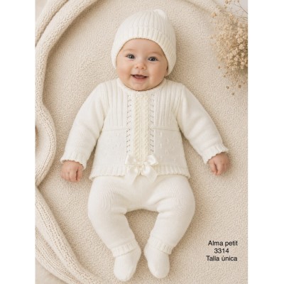 CONJUNTO BEBE LANA ENCAJE ALMA