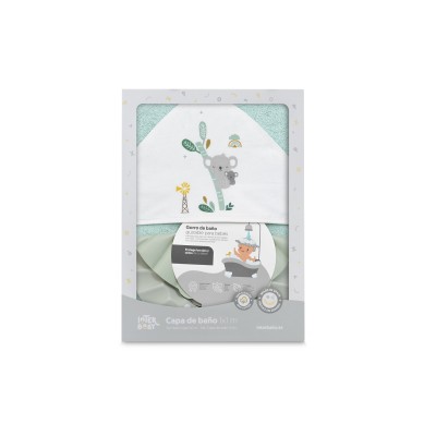 Capa Baño 1X1 Mod Granja Koala Estampado+ Gorro Verde