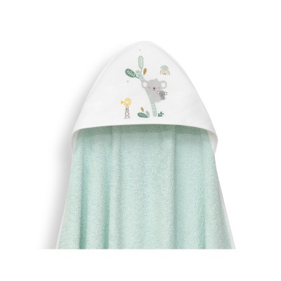 Capa Baño 1X1 Mod Granja Koala Estampado+ Gorro Verde