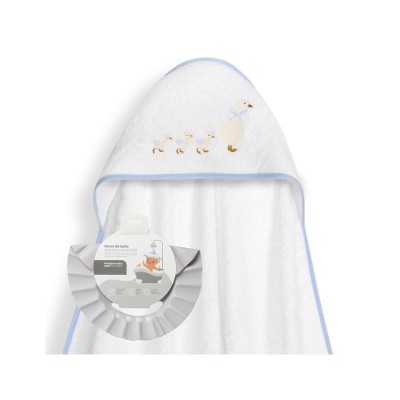 Capa Baño 1X1 Mod Patitos Familia+ Gorro Bco/Azu